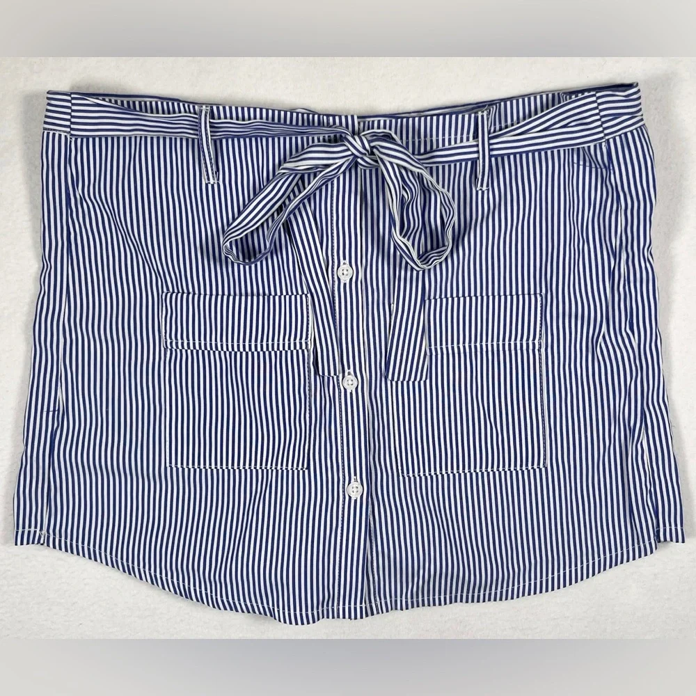 MINI MOLLY Girls' Striped Tie Front‎ Skort with Front Overlay Preppy Size 12/14